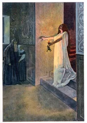 Lady Macbeth sonnambula, illustrazione da „Macbeth“ di William Shakespeare (1564-1616), ca. 1900